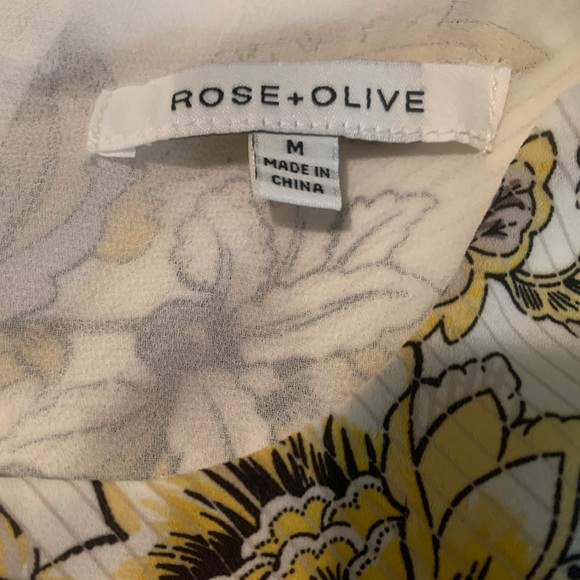 Rose + Olive Floral Sleeveless Top, Shell, Yellow, Black, Layered, Lagenlook, - Picture 4 of 4